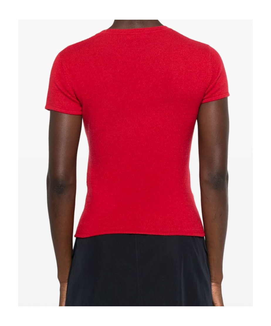 Bally Crew Neck Knitted Top In Red