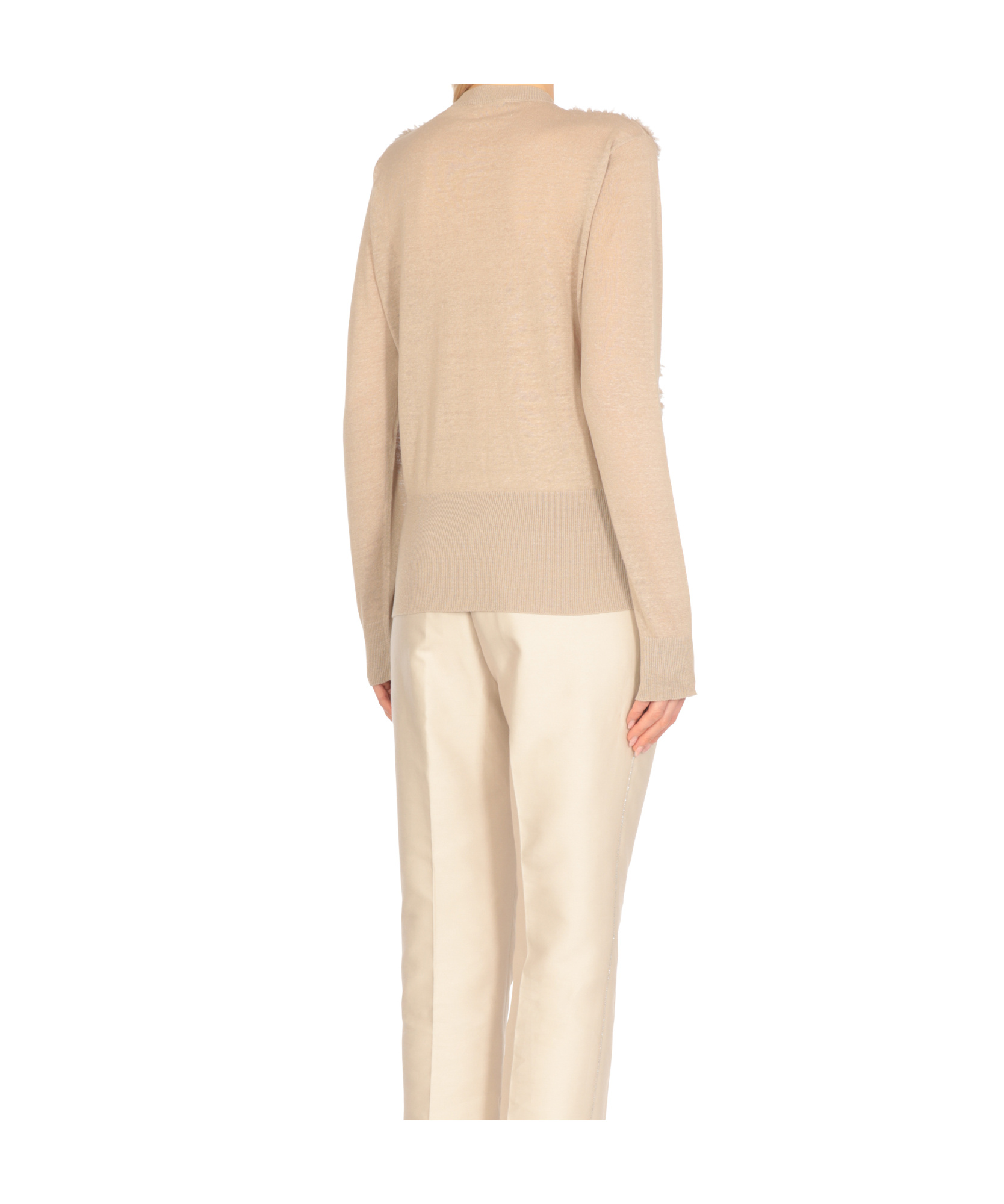 Fabiana Filippi Beige Linen And Cotton Cardigan