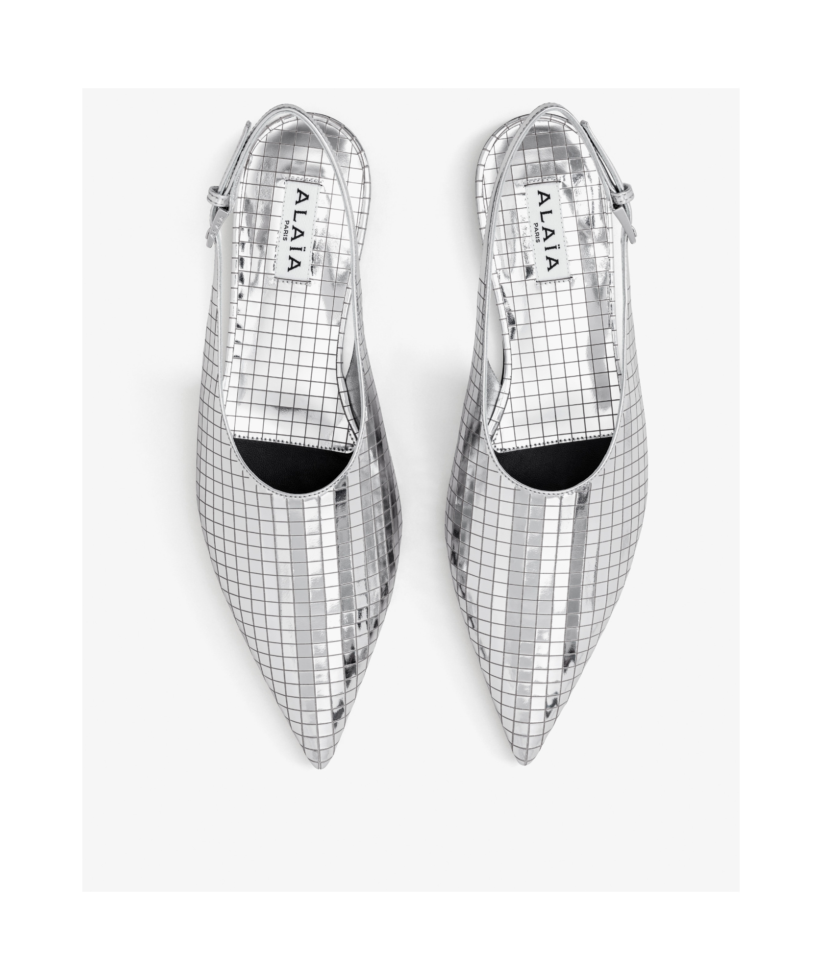 Alaïa Art Deco Ballet Flats In Gray