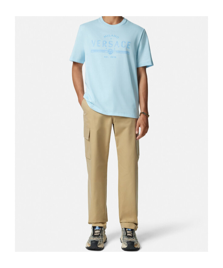 Versace Short-sleeved T-shirt In Blue