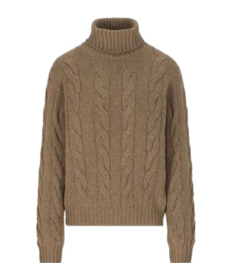 Loro Piana Long Sleeved Turtleneck Knitted Jumper In Brown