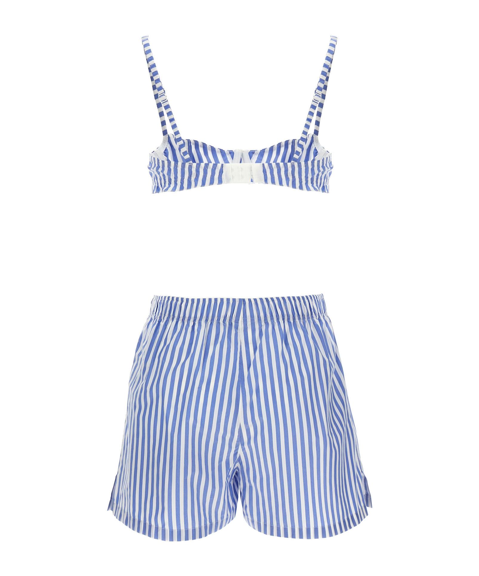 Shop Philosophy Di Lorenzo Serafini Striped Bra Short Set In Blue