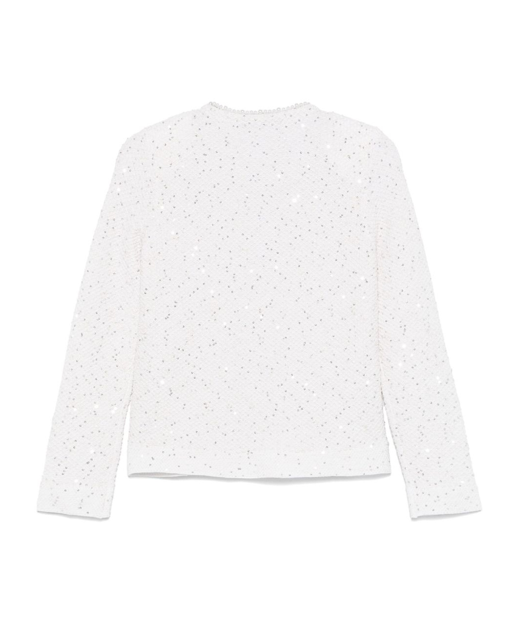 D Exterior Dexterior Textured Ivory Jacket With Embellishments In White