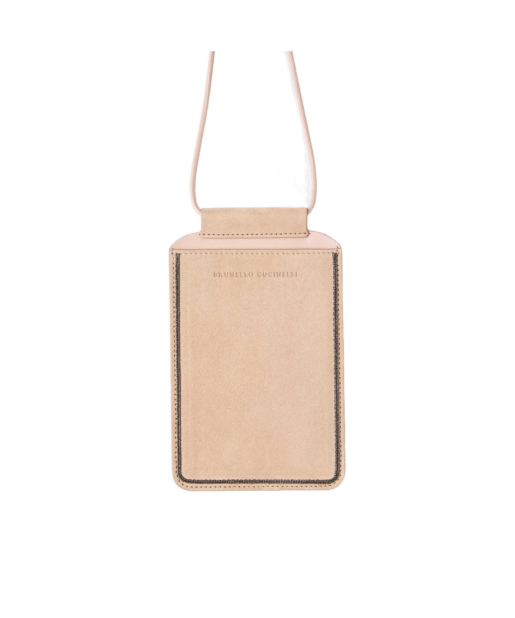 Shop Brunello Cucinelli Shoulder Passport Holder In Nude