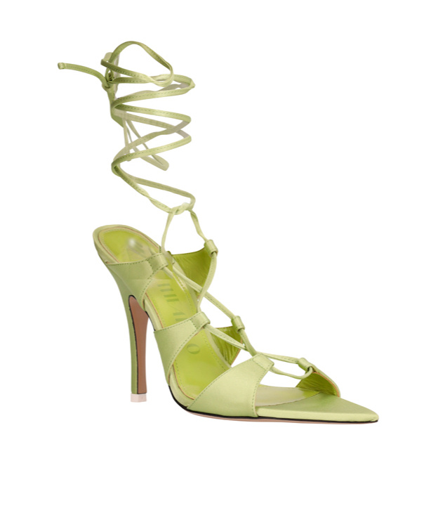 Attico Pointed High-heeled Sandals In Nude