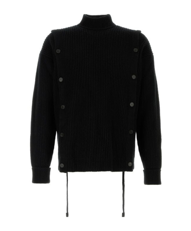 Setchu Long-sleeved Blended Sweater In Black
