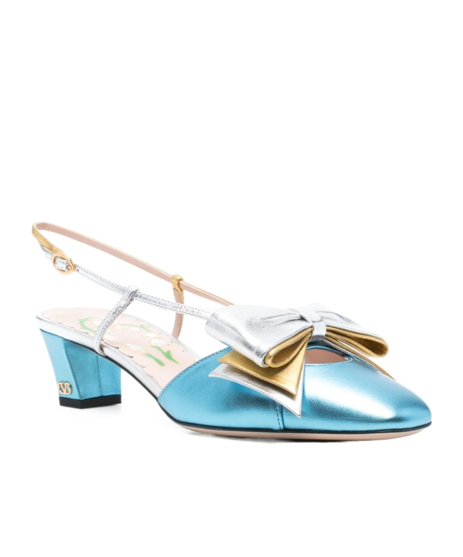 Valentino Bowow Leather Pumps In Multi