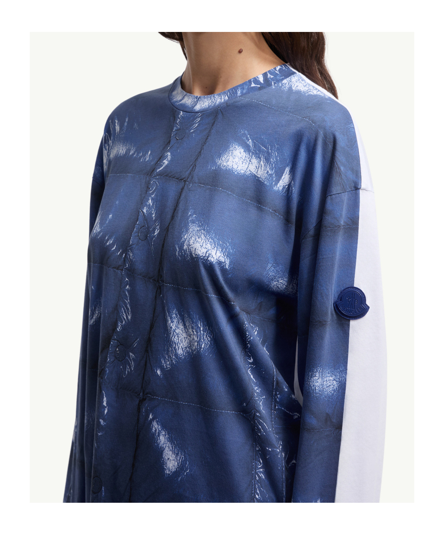 Moncler Long-sleeved T-shirt In Blue