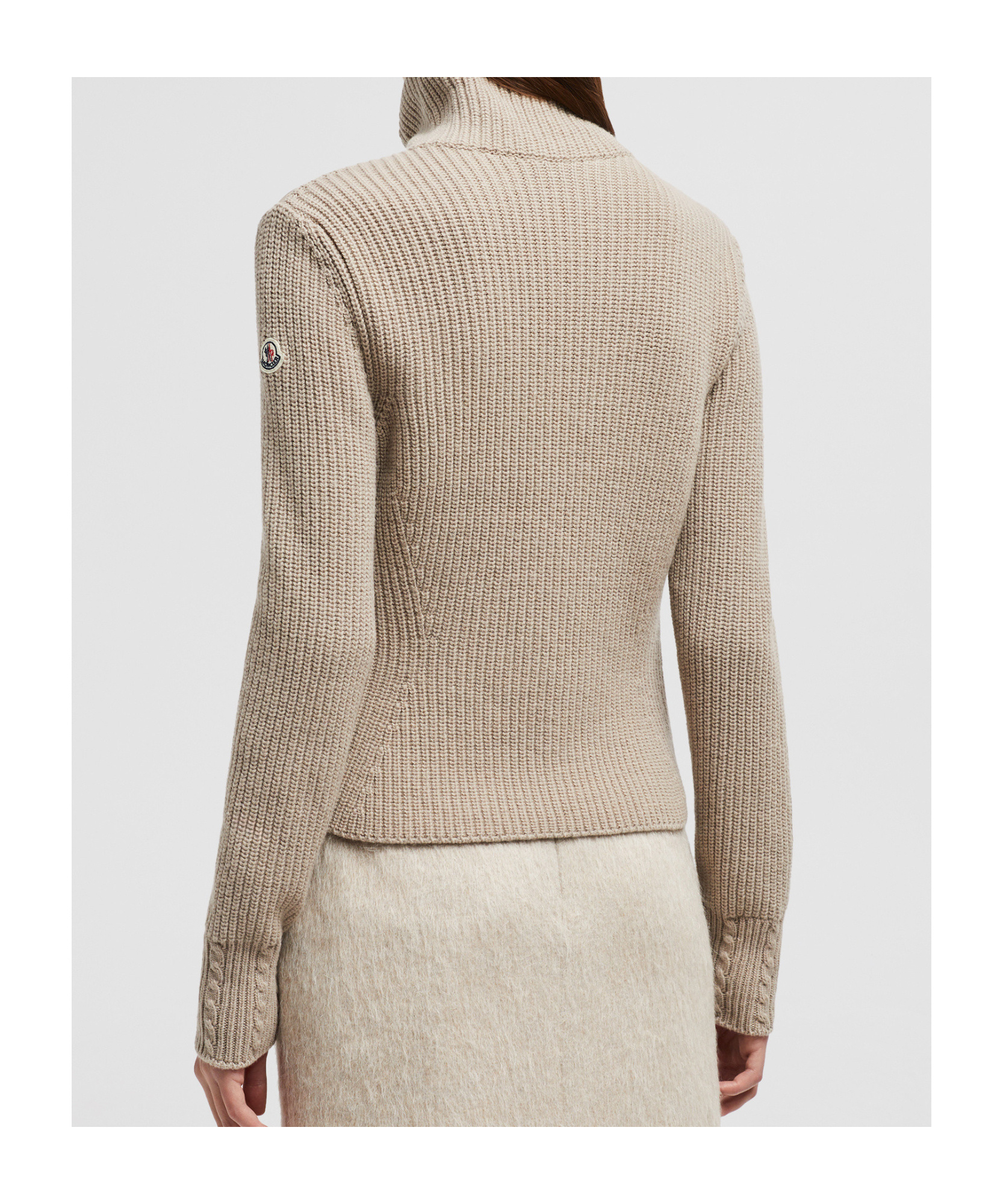 Shop Moncler Padded Zip-up Cardigan In Nude