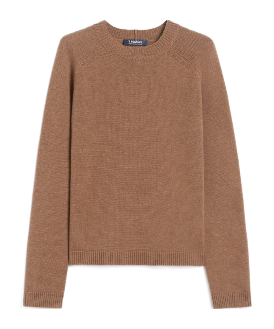 Max Mara Wool And Cashmere Crewneck Sweater In Brown