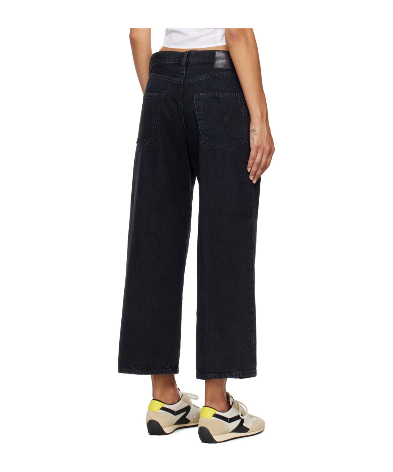 R13 D'arcy Mid-rise Cropped Jeans In Black