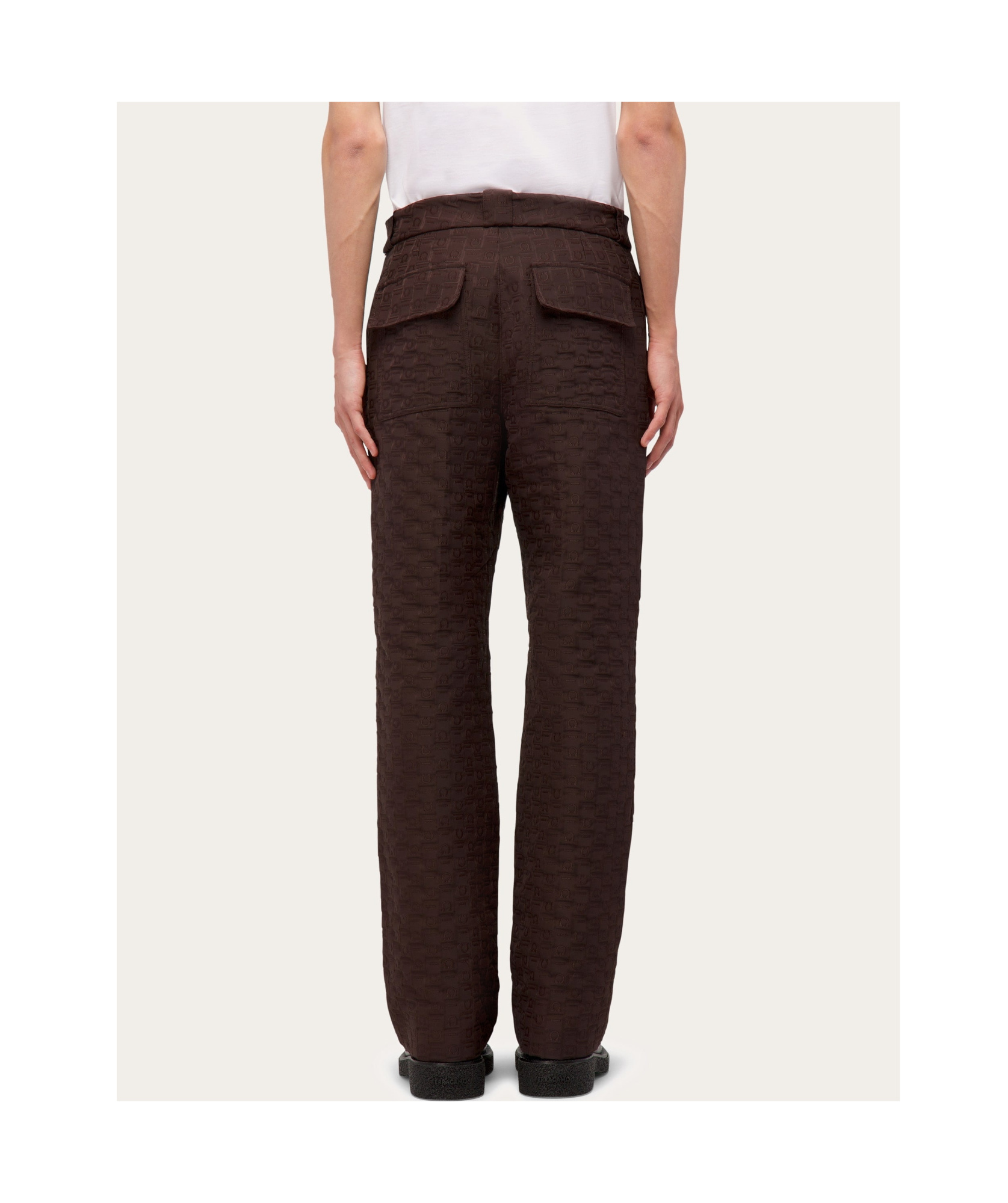 Ferragamo Monogram Trouser In Black
