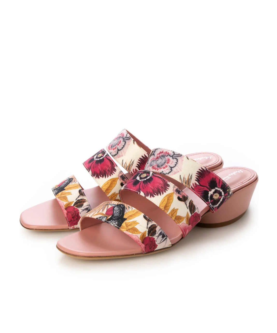 Ferragamo Flower High-heeled Slippers In Pink