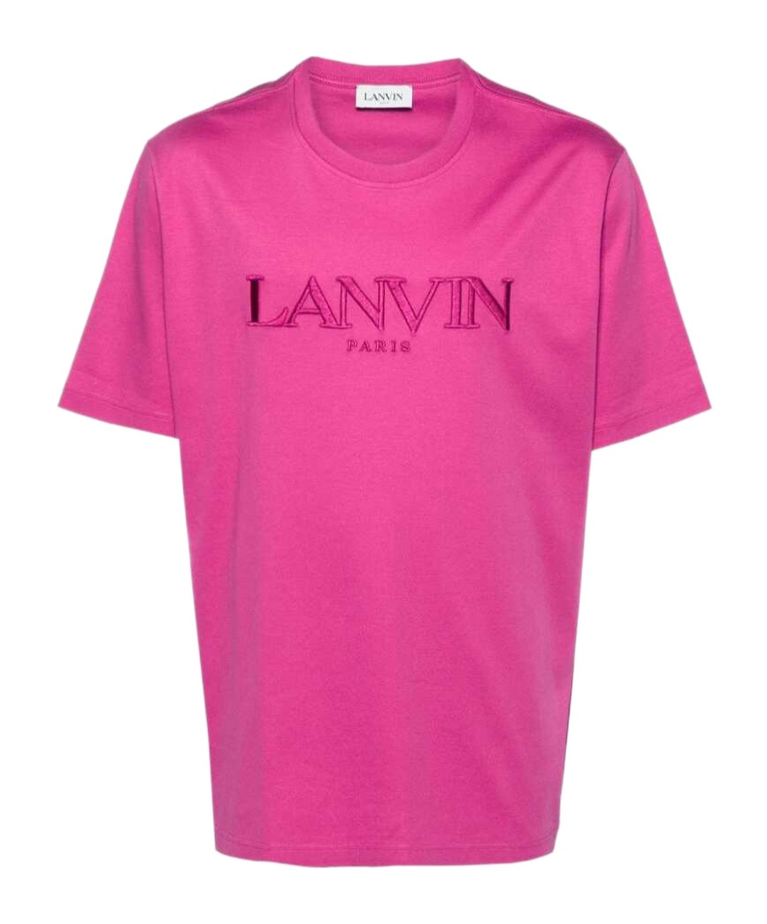 LANVIN LANVIN LOGO EMBROIDERED CREWNECK T-SHIRT