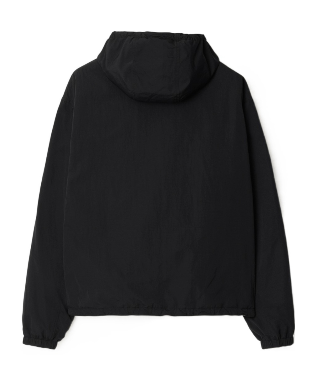 Burberry Anorak Check-pattern Zipped Hooded Jacket In Black