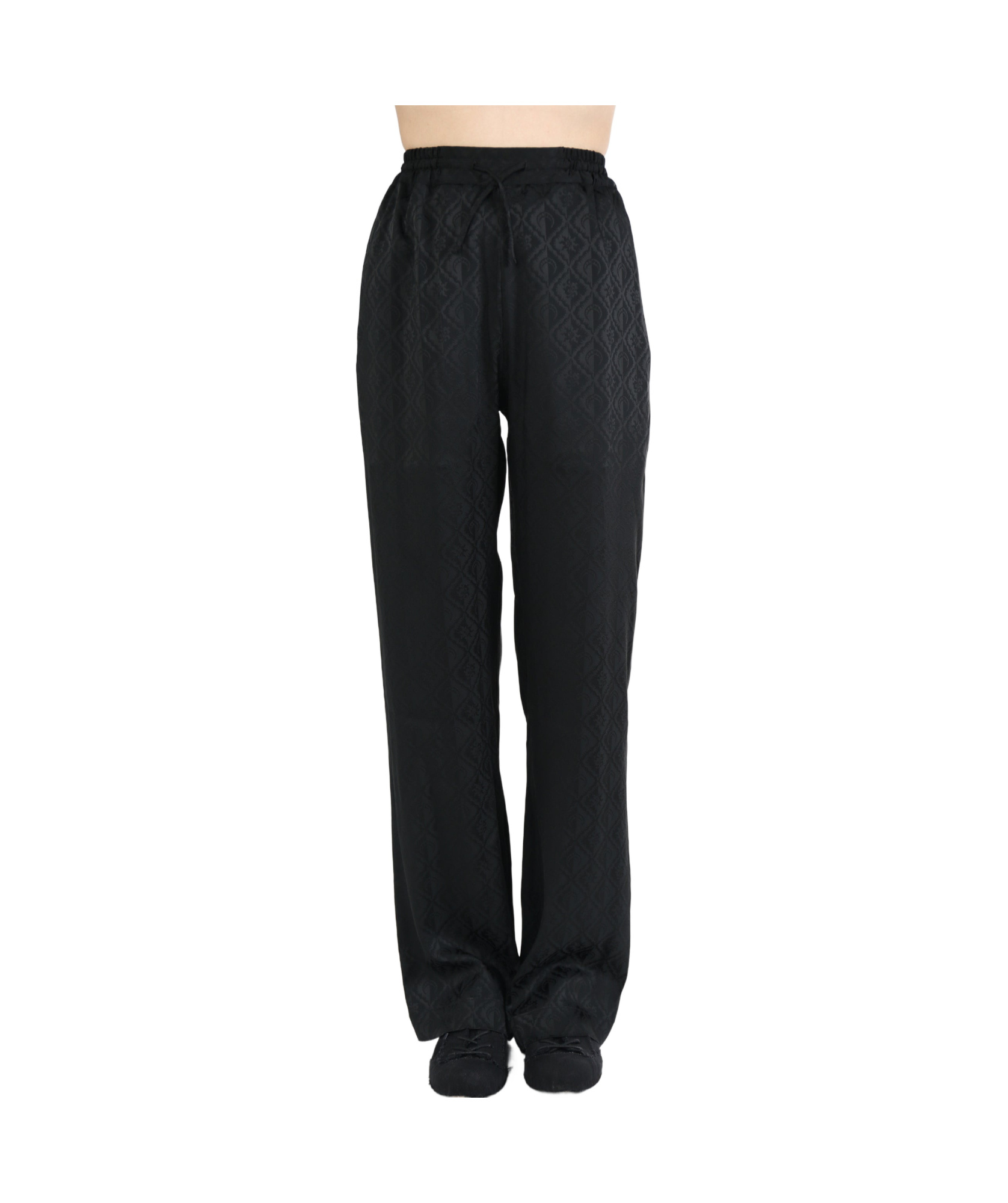 Marine Serre Moon-print Flared Trousers In Black