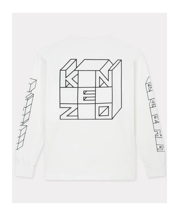 Kenzo Logo Printed Long-sleeve T-shirt In White