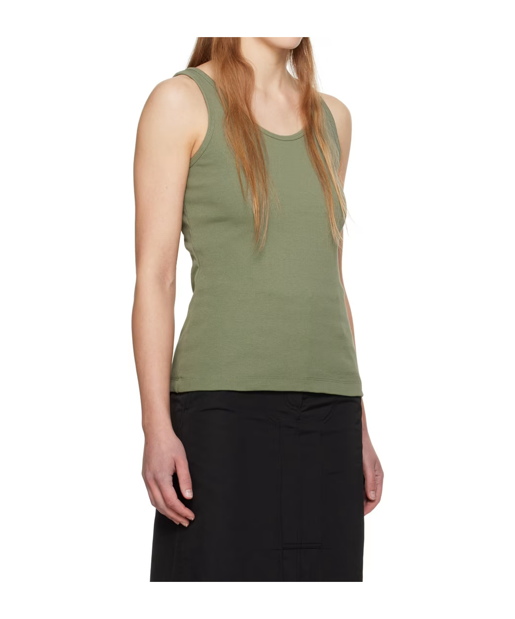 Juunj Green Scoop Tank Top In Green