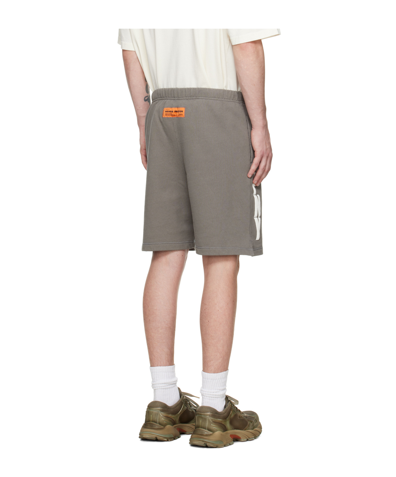 Heron Preston Logo Printed Shorts In Gray