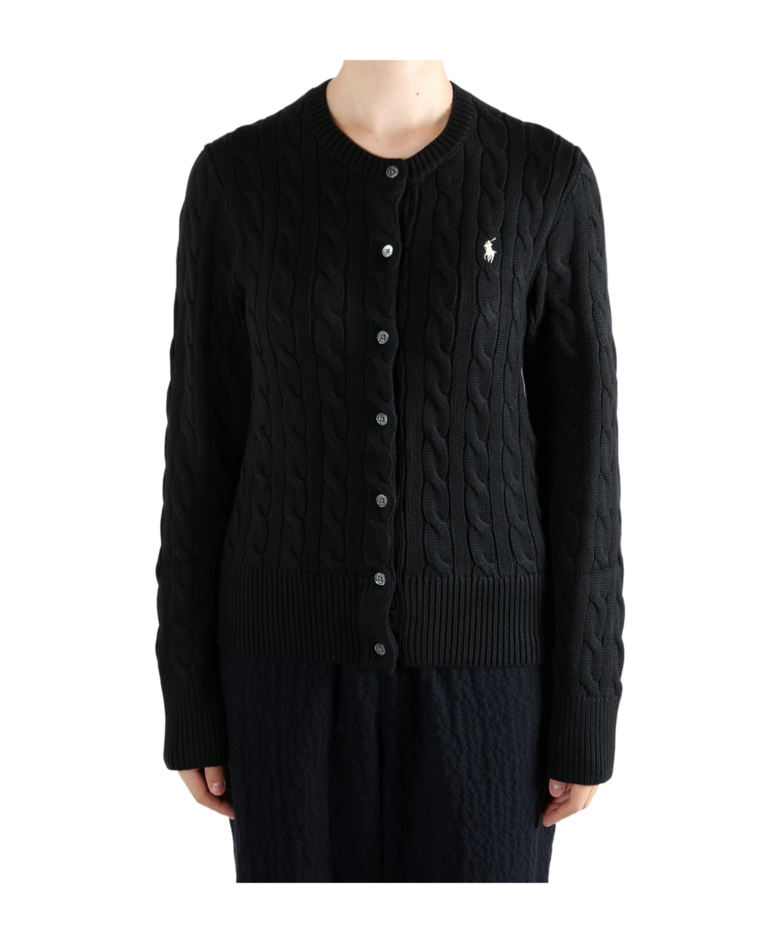 Polo Ralph Lauren Cable-knit Cardigan In Black