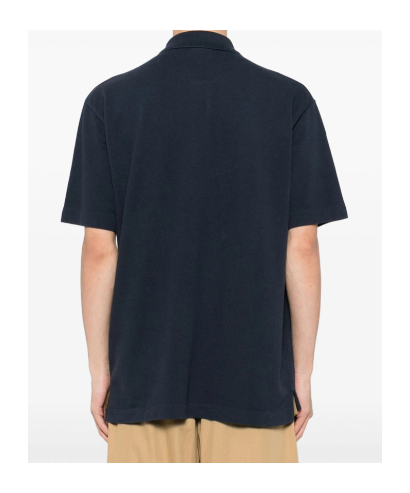 Maison Kitsuné Embroidered Logo Polo Shirt In Blue