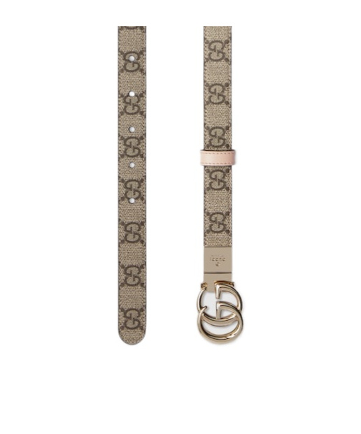 Gucci Gg Marmont Series Double-sided Narrow Belt In Brown