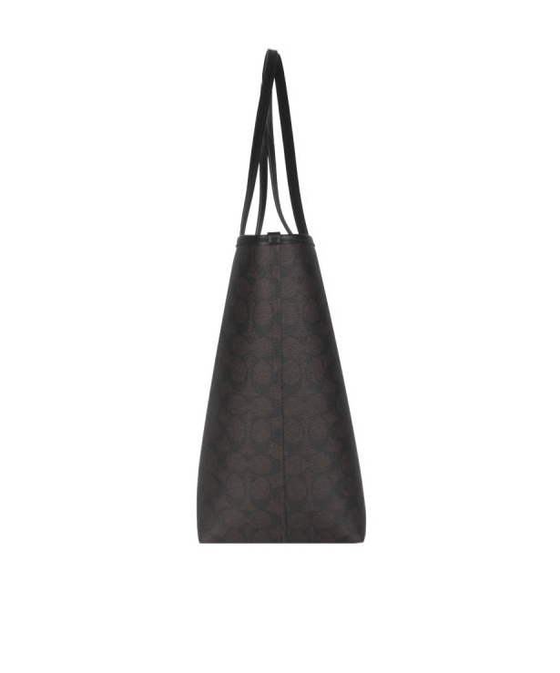 Coach Logo Printed Handbag In Black