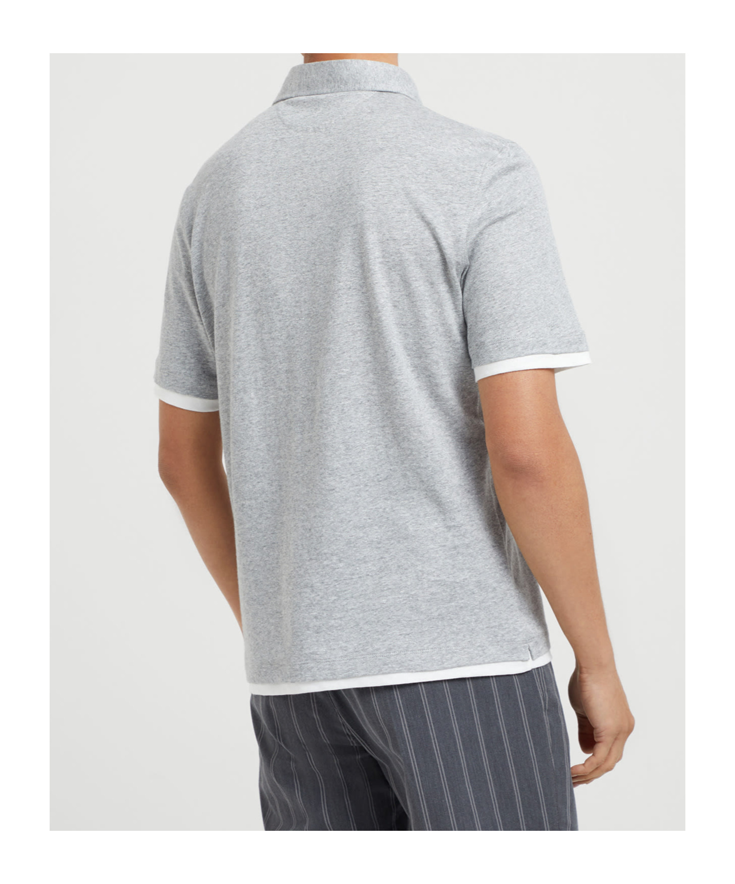 Brunello Cucinelli Short-sleeved Polo Shirt In Gray