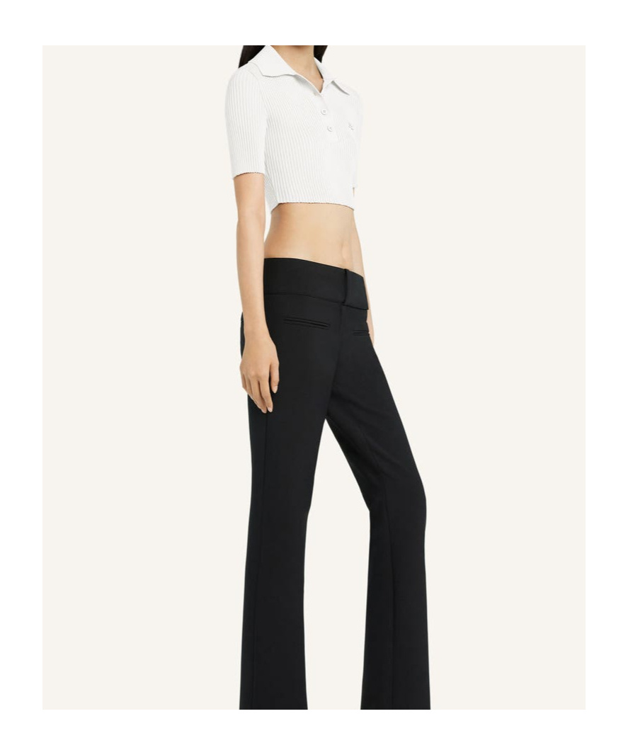 Courrèges Knitted Cropped Polo Top In White