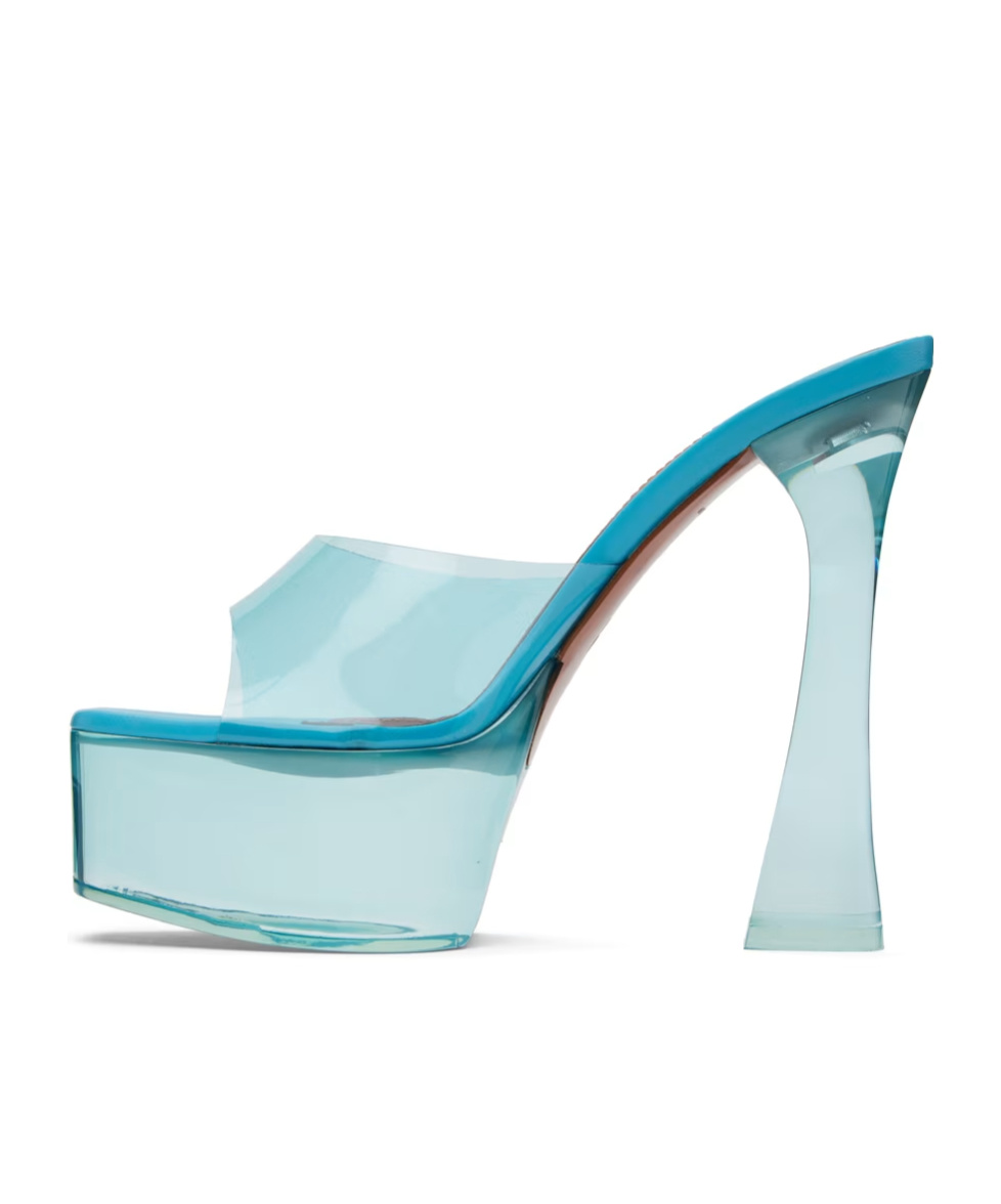 AMINA MUADDI DALIDA GLASS LOGO HIGH-HEELED SANDALS 