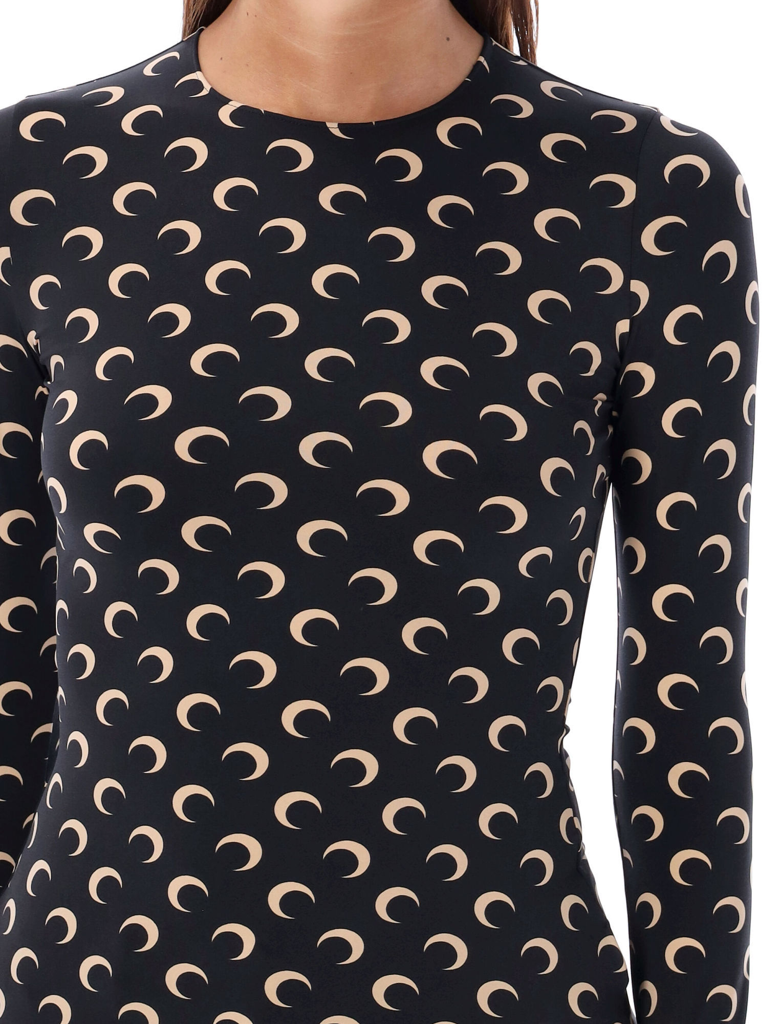 Marine Serre Moon Rhinestone-embellished Top In Black