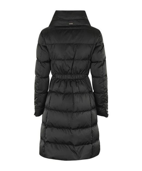 Herno Down Coat With Adjustable Waist And Silhouette In Black