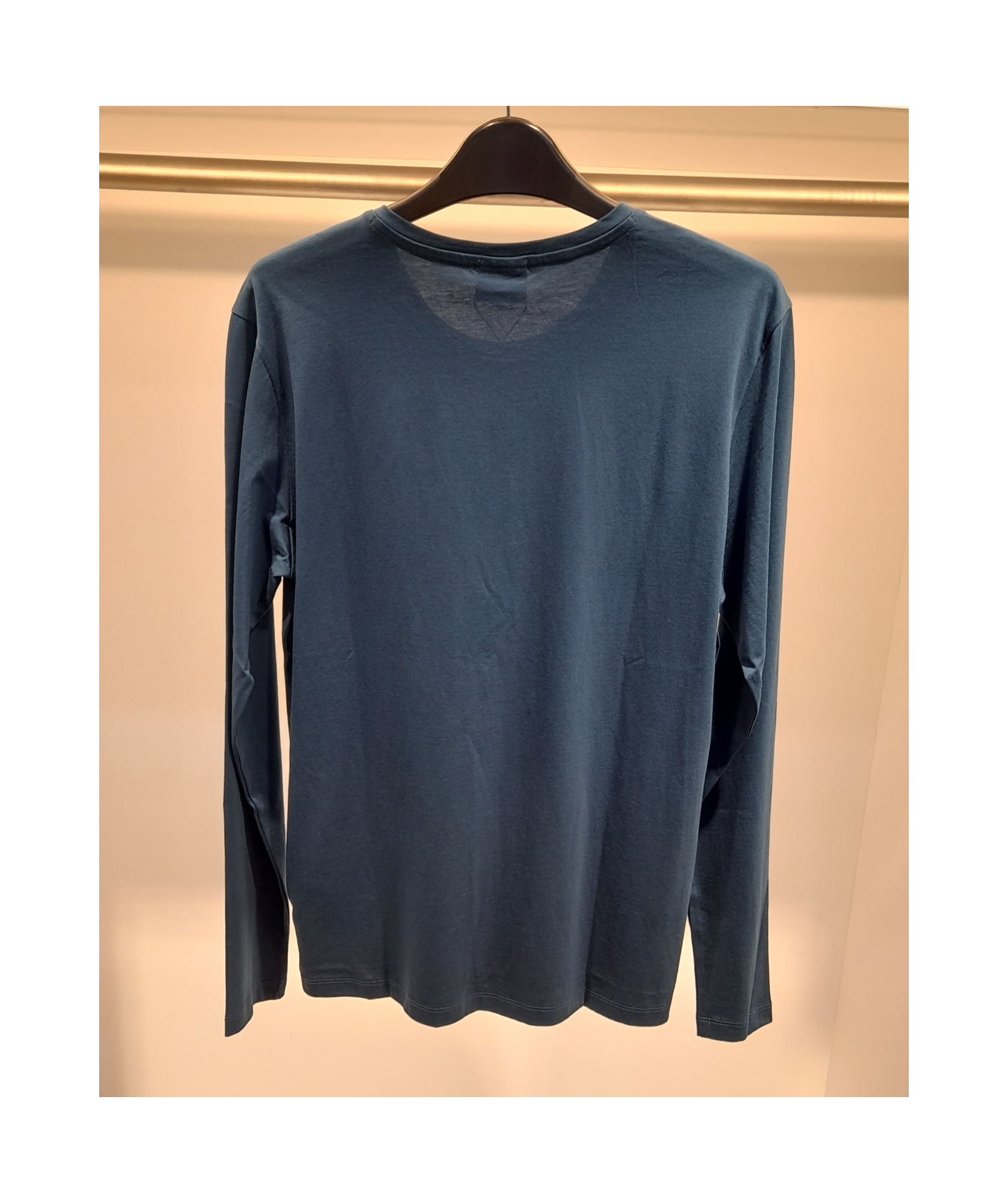 Hugo Boss Round Collar And Long-sleeved T-shirt In Blue