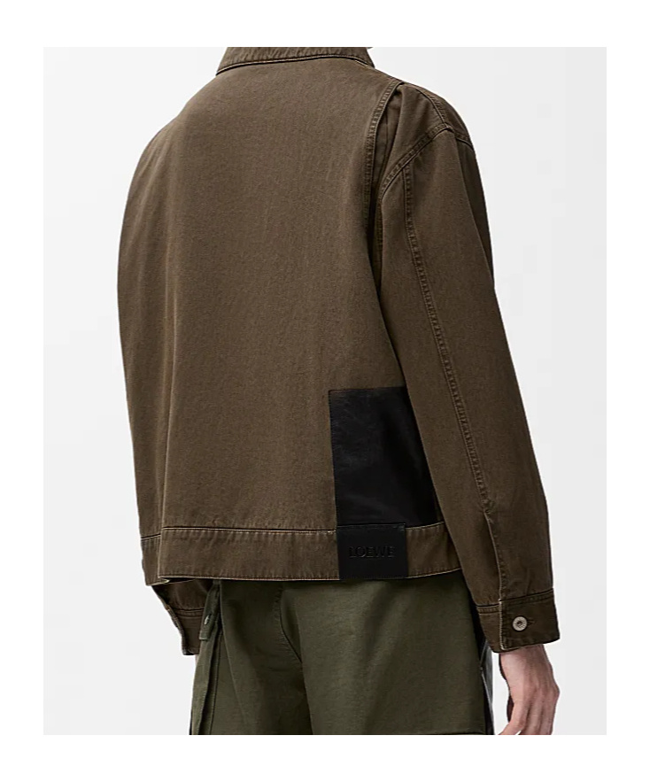 Loewe Giubbino In Cotone Kaki Uomo In Green