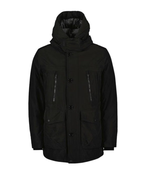 Woolrich Long-sleeved Coat In Black