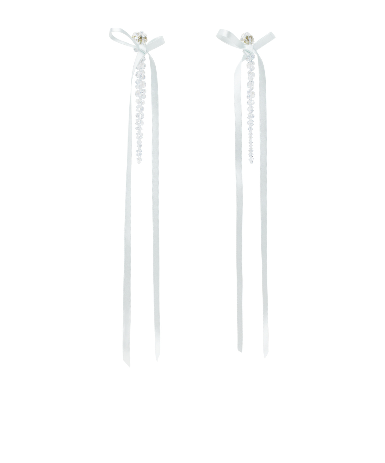 Simone Rocha Bow Ribbon Drip Earrings In White