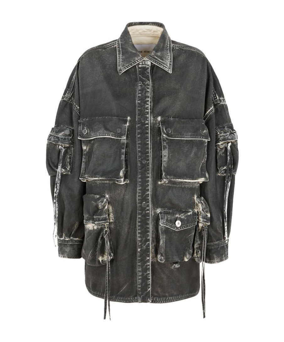 Attico Long-sleeved Casual Jacket In Black