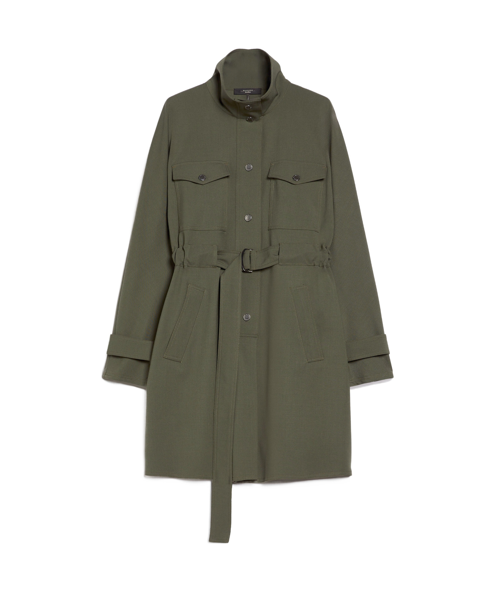 Weekend Max Mara Wool Gabardine Dress In Green