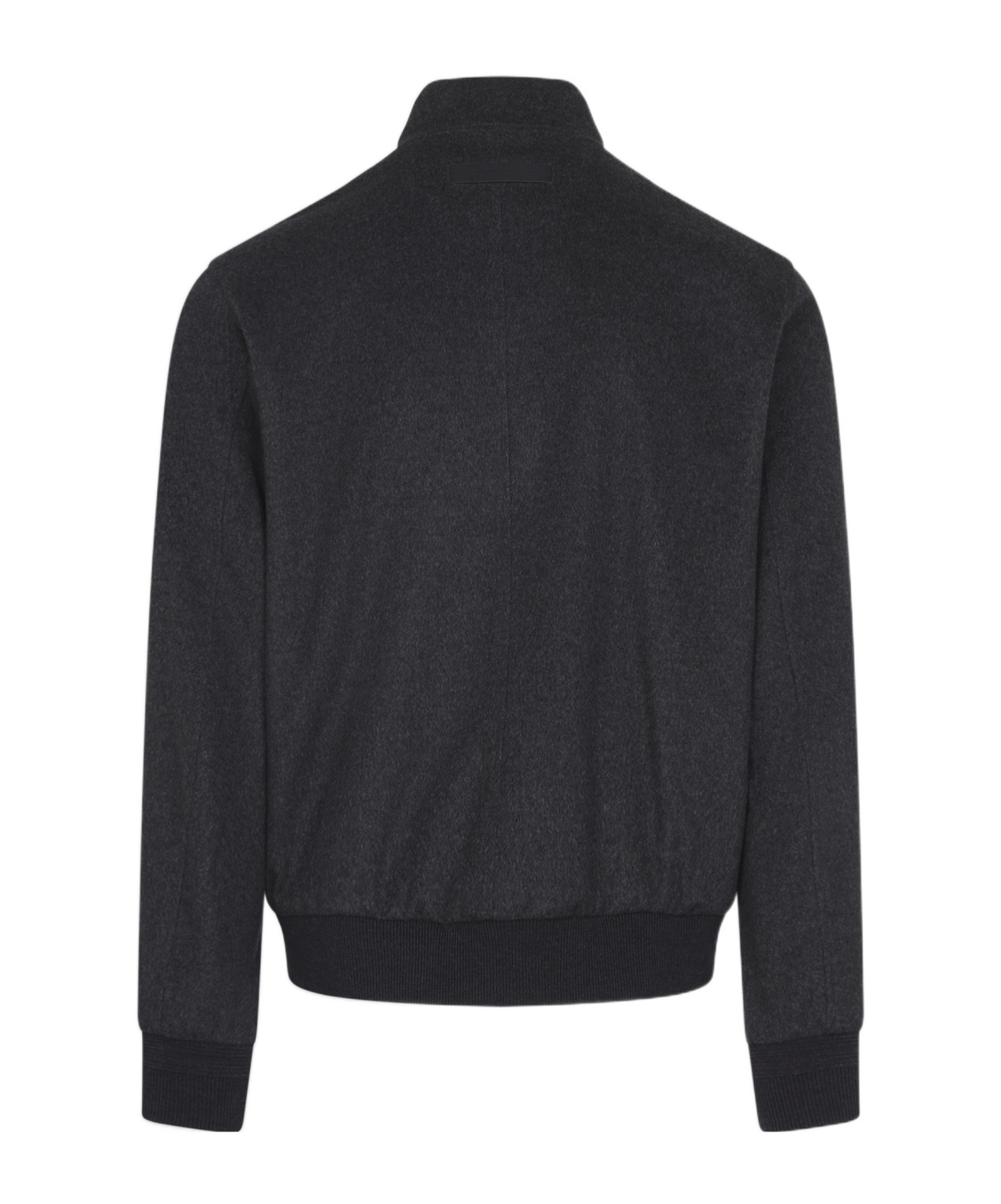Zegna Modern Blouson With High Collar And Buttons In Gray