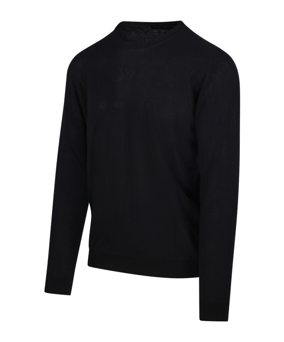 Roberto Collina Round-neck Wool Sweater In Black