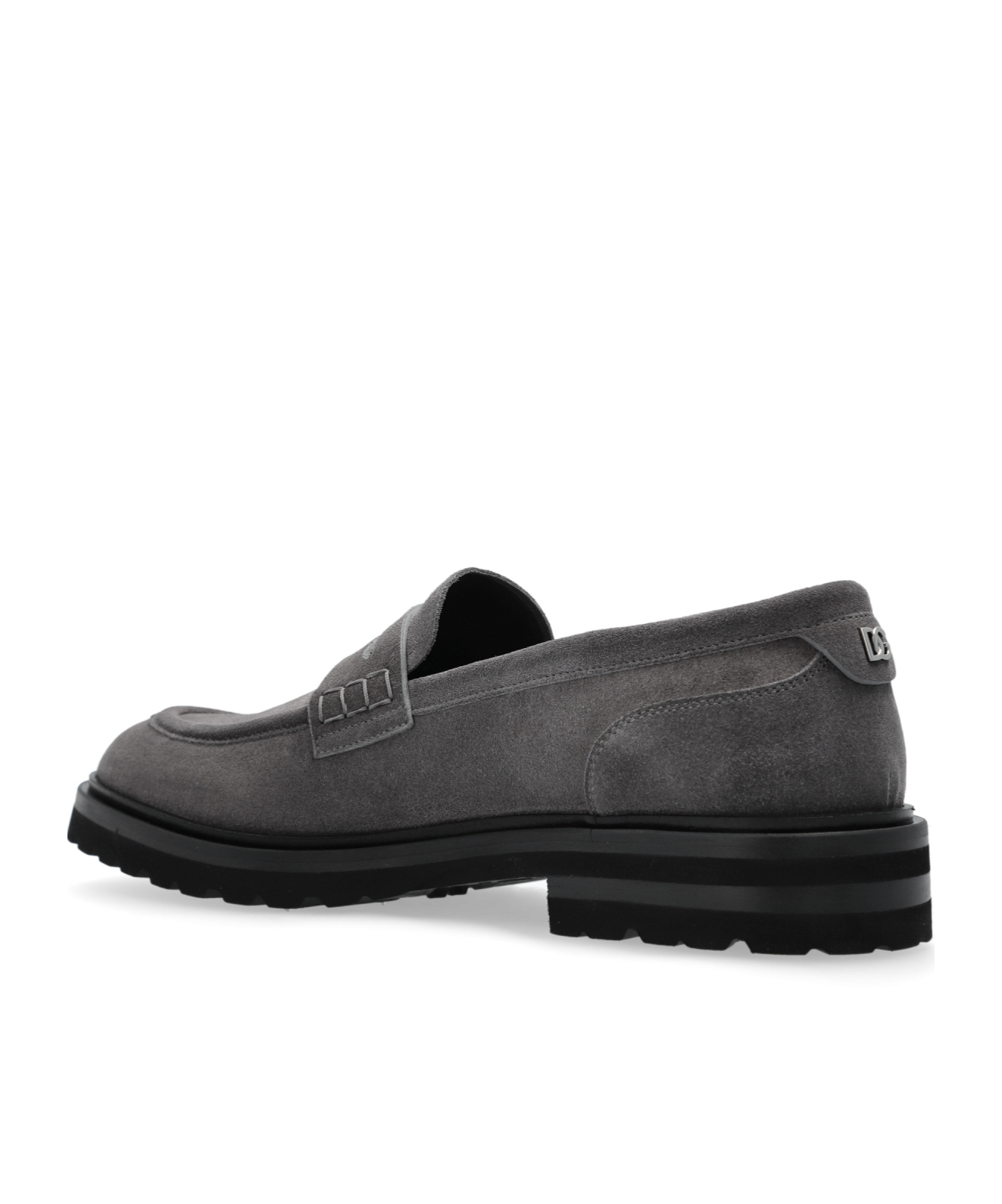 Dolce & Gabbana Altavilla Suede Penny Loafers In Gray