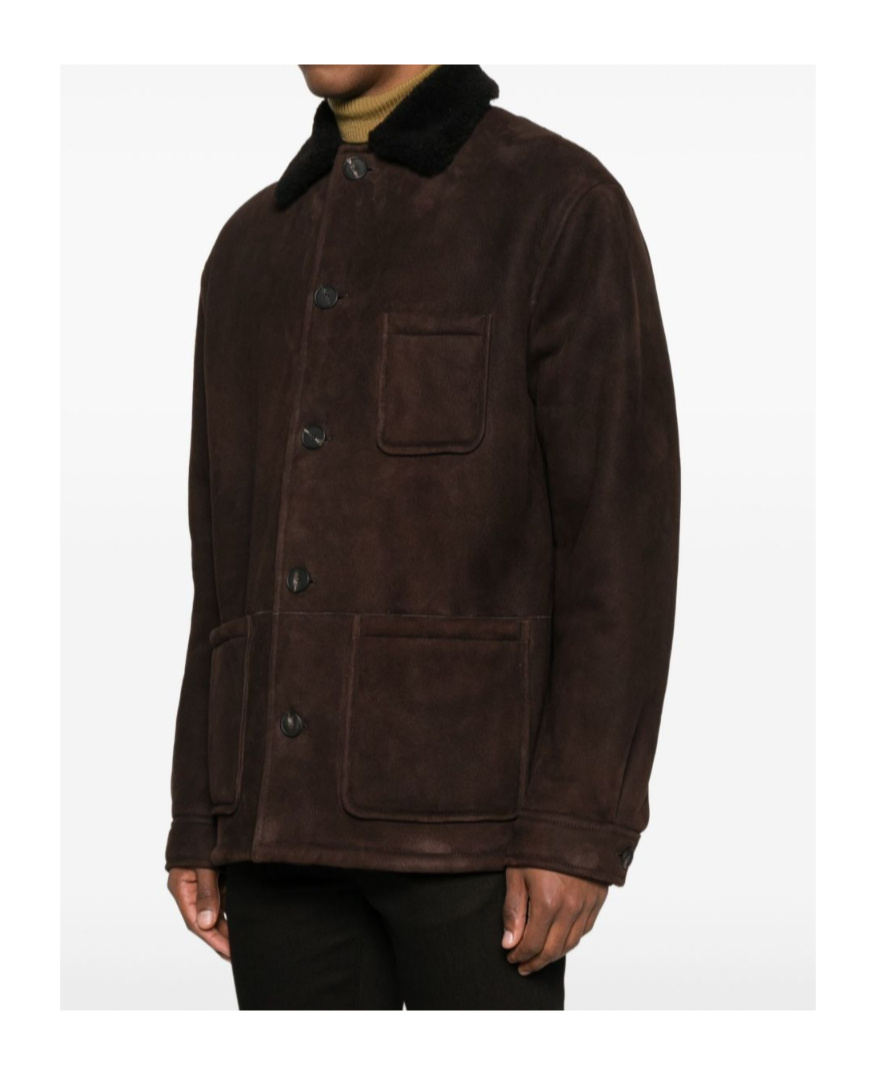 Tagliatore Fur Collar Pocket Coat In Black