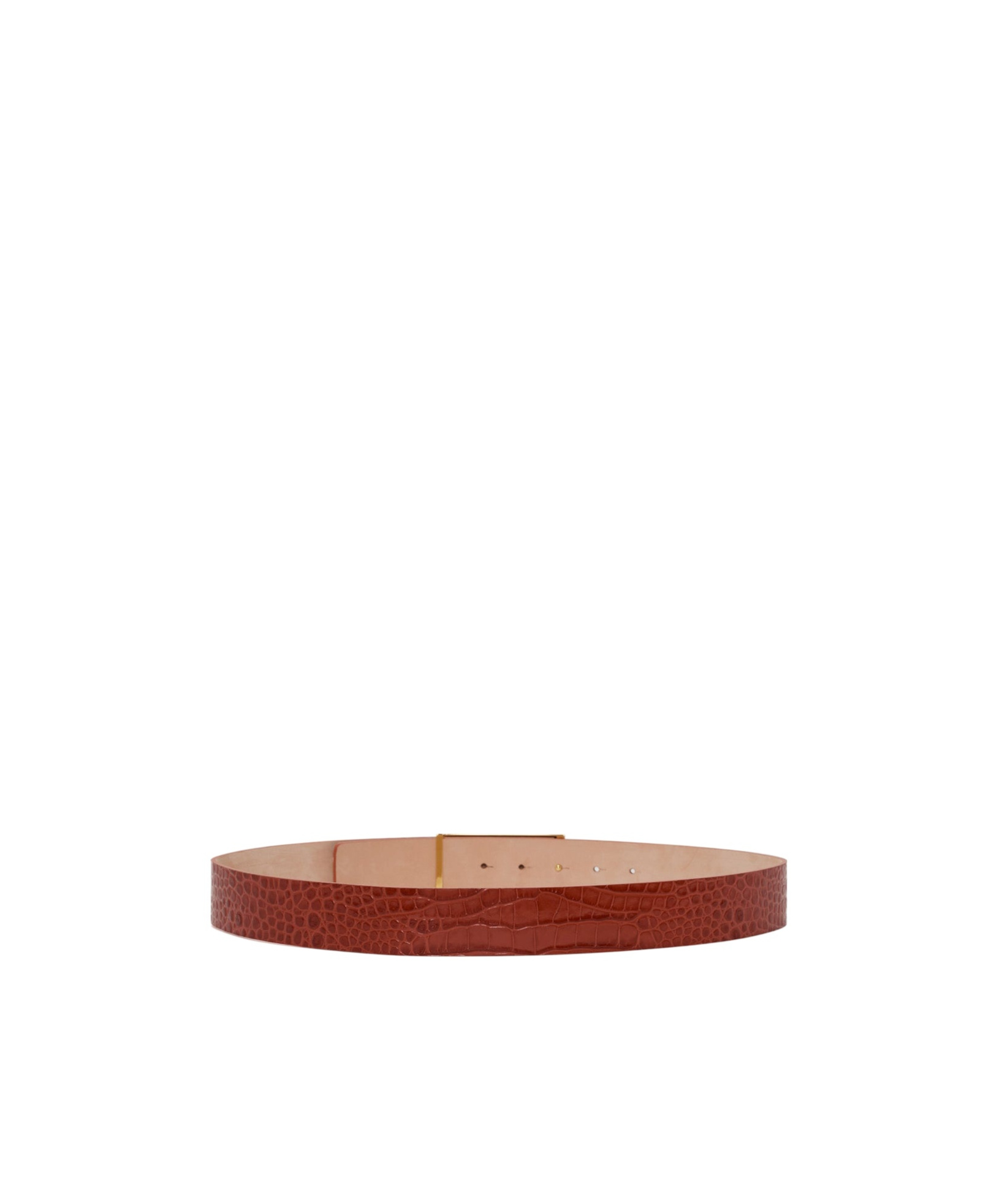 Victoria Beckham Embossed Leather Belt In Nude