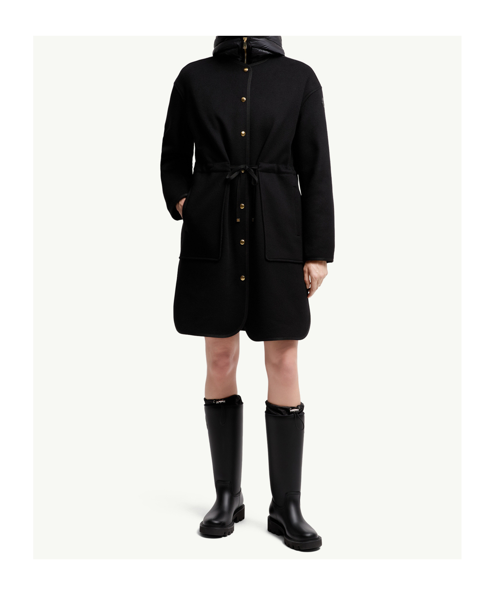 Moncler Doudoune Longue 3-en-1 En Laine Et Cachemire Bonreposse In Black