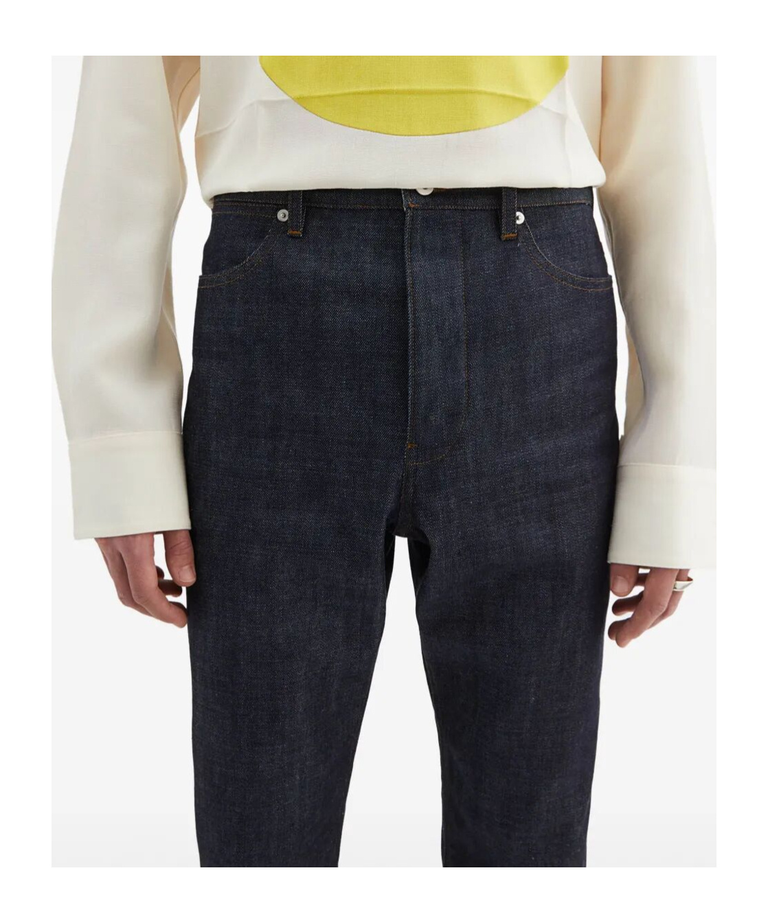 Jil Sander Straight Leg Trousers Belt Loops In Navy Blue
