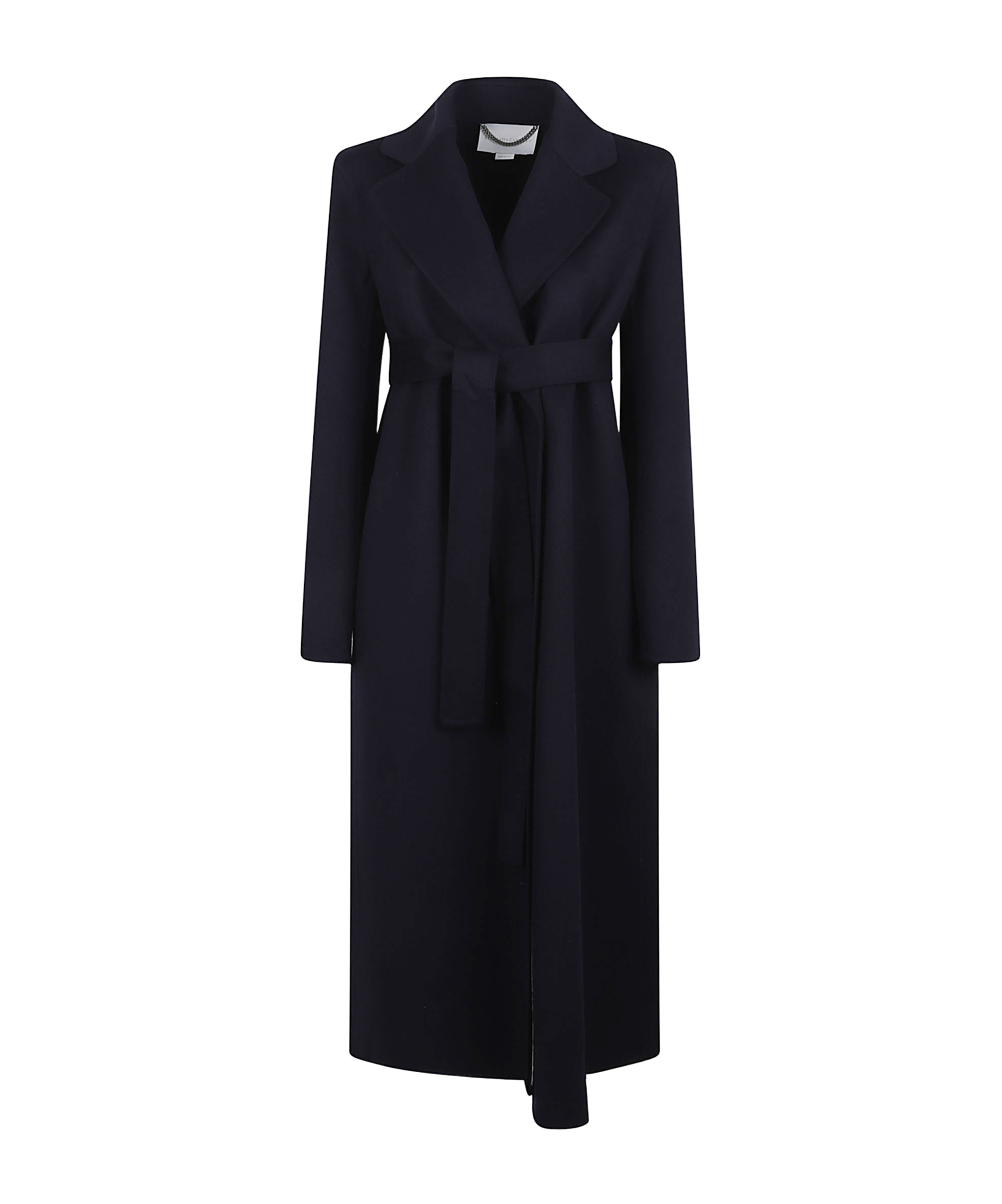 Stella Mccartney Double Face Wrap Belted Coat In Black