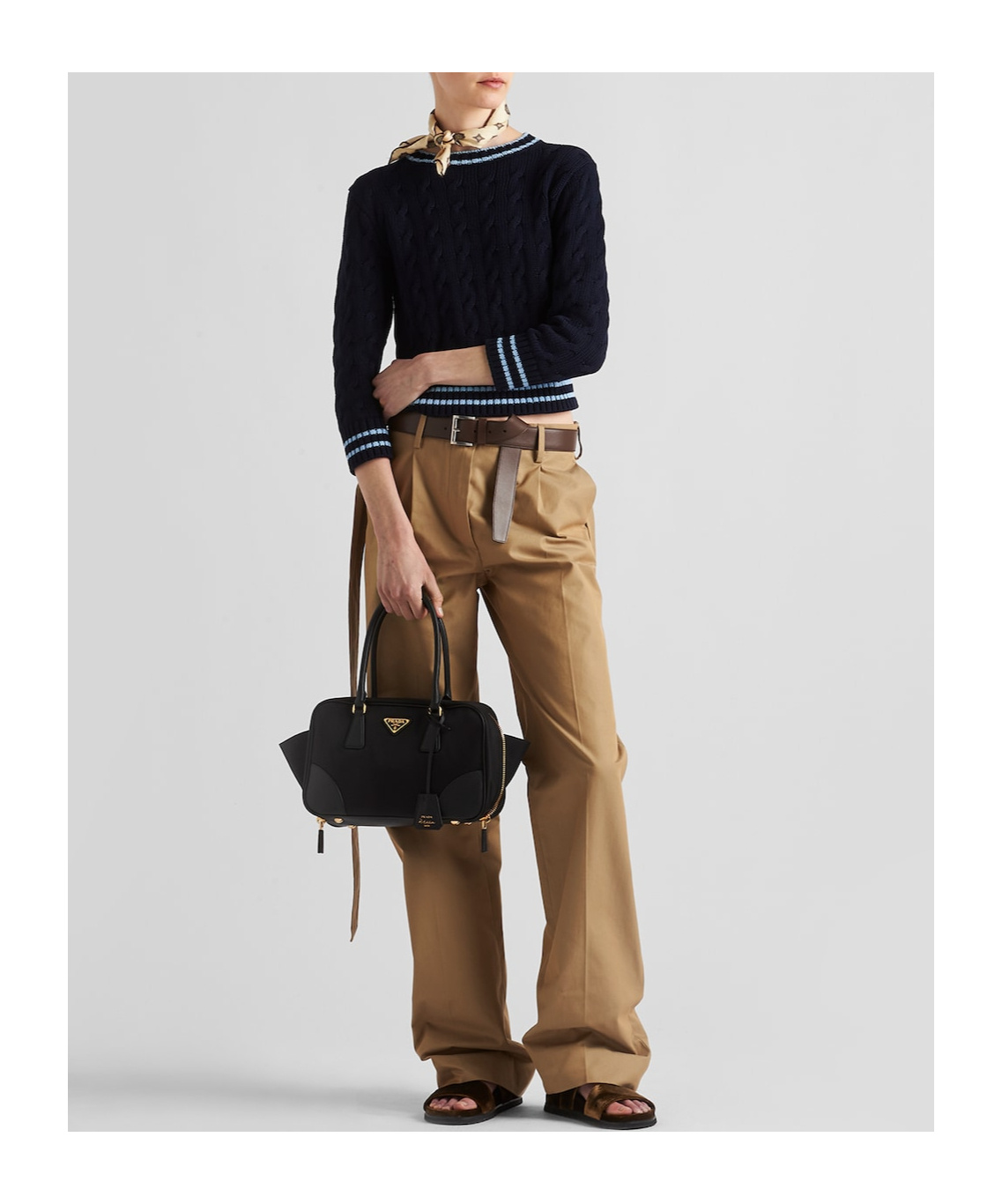Prada Re-edition 1978 Medium Re-nylon And Saffiano Leather Two-handle Bag In Black