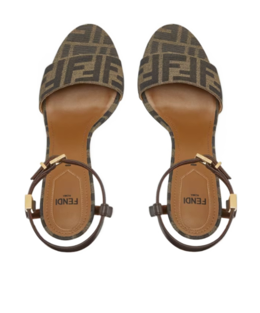 Fendi Delfina 95 Monogram Sandals In Multicolor