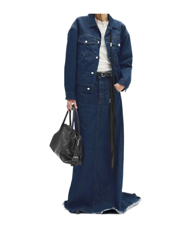 Ann Demeulemeester Goele 5 Pocket Comfort Skirt In Blue