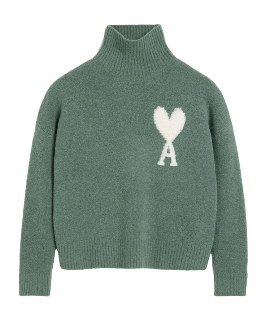 Ami Alexandre Mattiussi Long-sleeved Sweater In Green